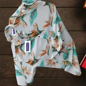 Men Regular Fit Floral Print Slim Collar Casual Shirt